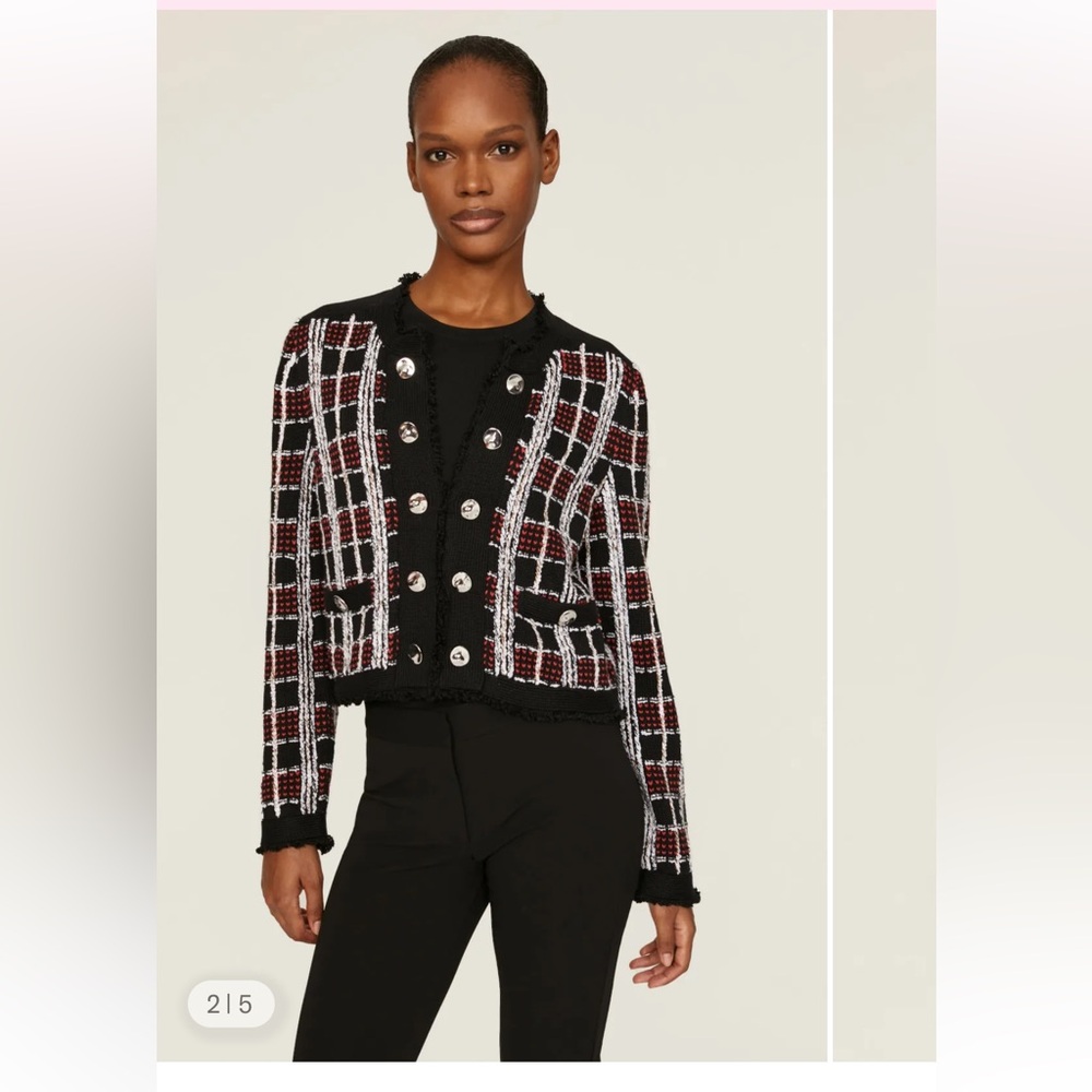 Milly Black and Red Tweed Plaid Jacket ♥️🌲